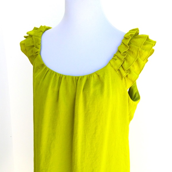 Karen Stevens Lime Ruffled Crinkle Crepe Dress - Picture 3 of 4